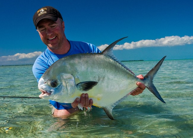 Arthur delighted with his fishing in the Riviera Maya.