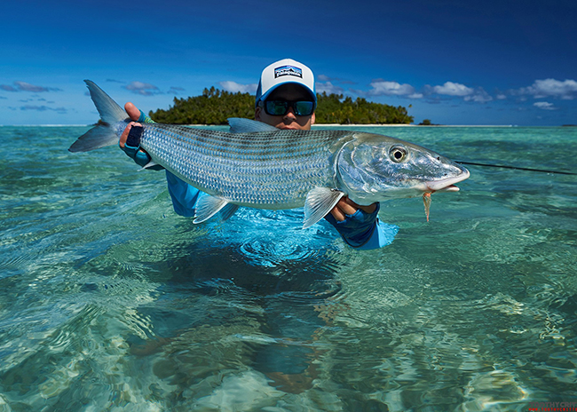 Christopher and the fly fishing guides looking for the first catch of the day.